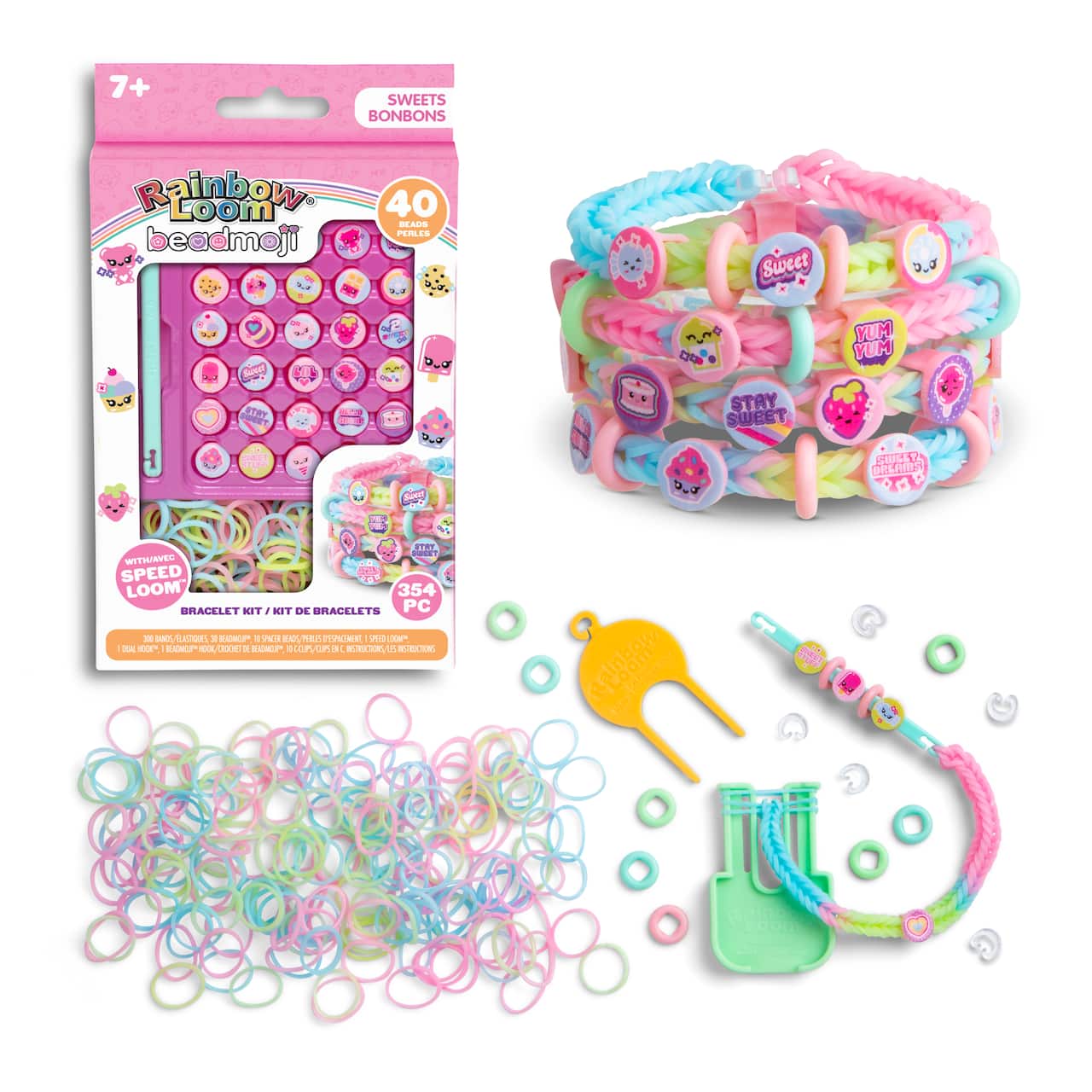 Trousse pour fabrication de bracelets amusants à thème de bonbons Beadmoji de Rainbow Loom